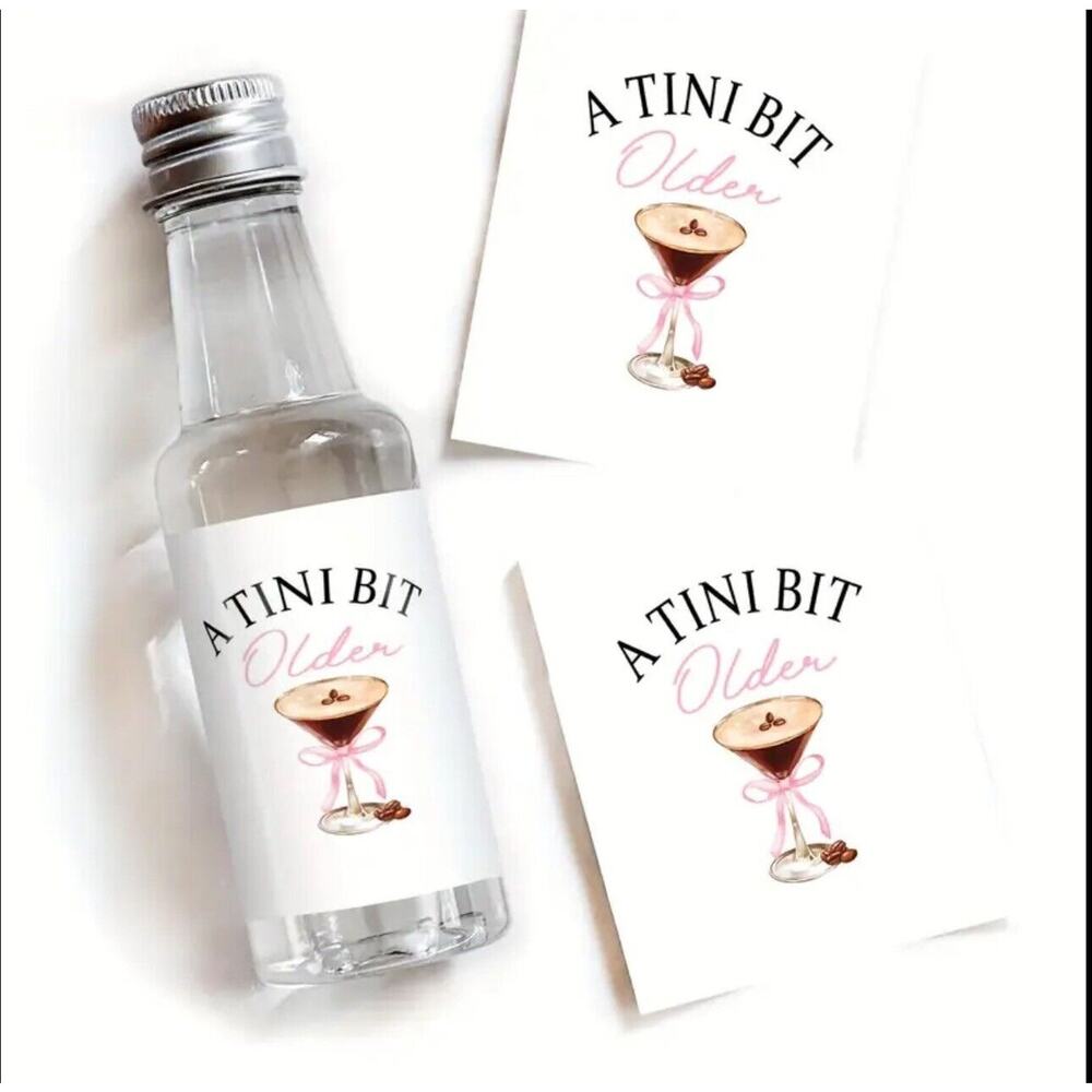 Bachelorette Party Liquor Labels Wedding Bridesmaid Set Martini Matrimony Shots